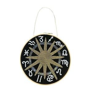 Astrology Zodiac Embroidery Hoop Beaded Wall Decor